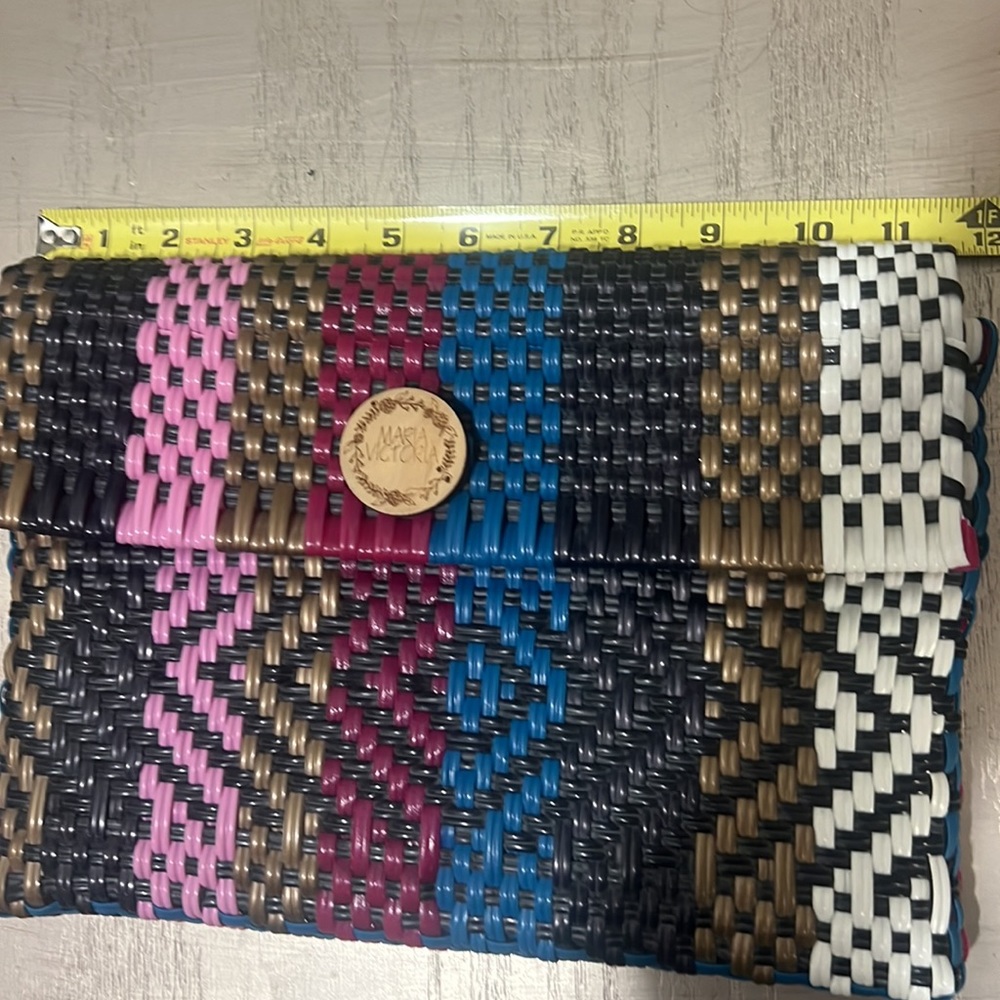 Maria Victoria colorful vinyl clutch